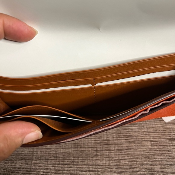 COACH Leather Wallet Orange - Picture 3 of 8